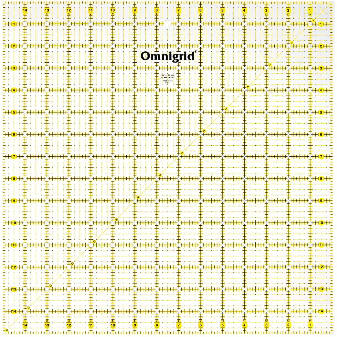 Omnigrid Square Quilting & Sewing Ruler, 15" x 15"